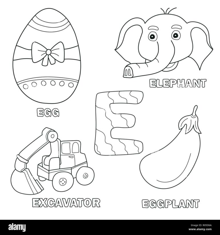 Letter E Coloring Book