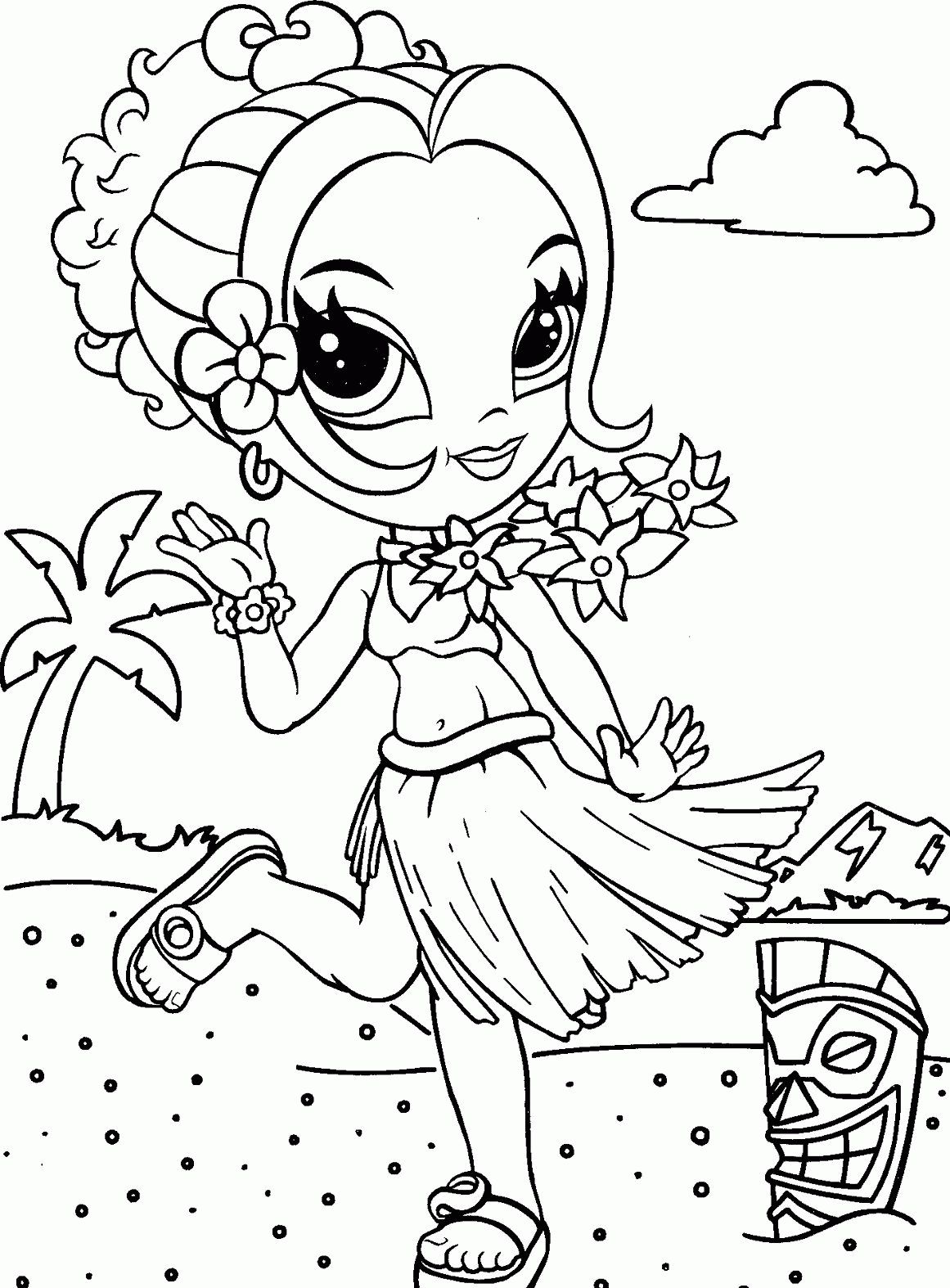 Lisa Frank coloring page with cute animals